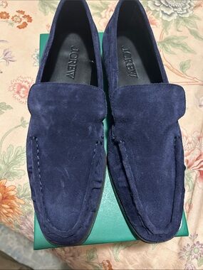 J.Crew women’s Deep Navy Suede Slip-On Loafers